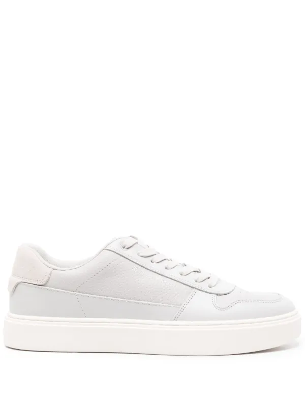 Calvin Klein Logo-print Leather Sneakers in Grey