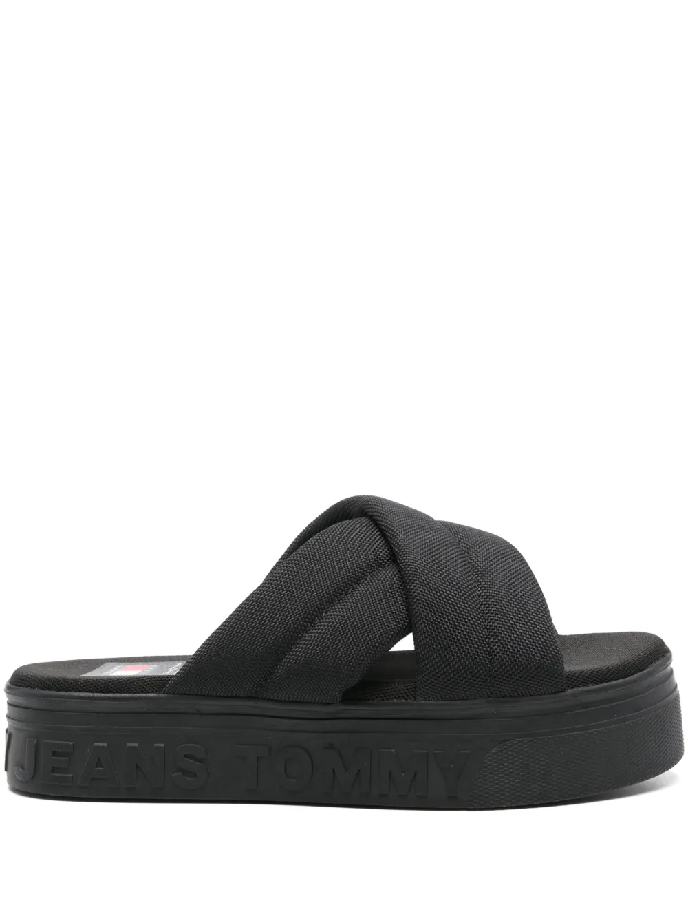 Tommy Jeans logo-embossed platform sandals Black