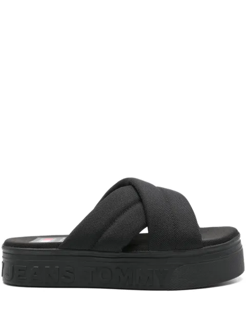 Tommy Jeans logo-embossed platform sandals