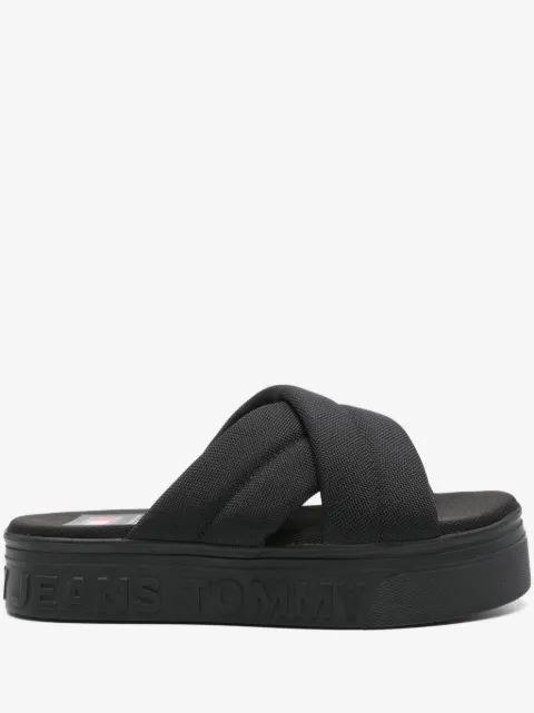 Tommy Jeans logo-embossed platform sandals