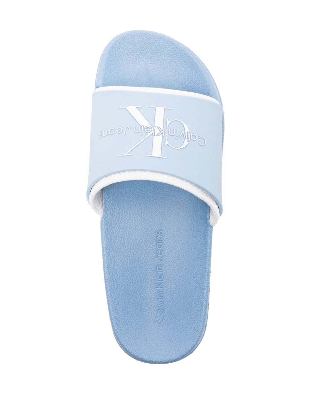 Calvin Klein Jeans logo-detail layered slides Blue