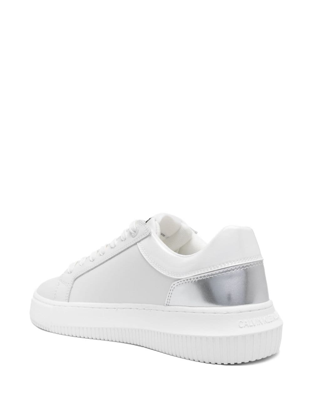 Shop Calvin Klein Jeans Est.1978 Panelled Leather Sneakers In White