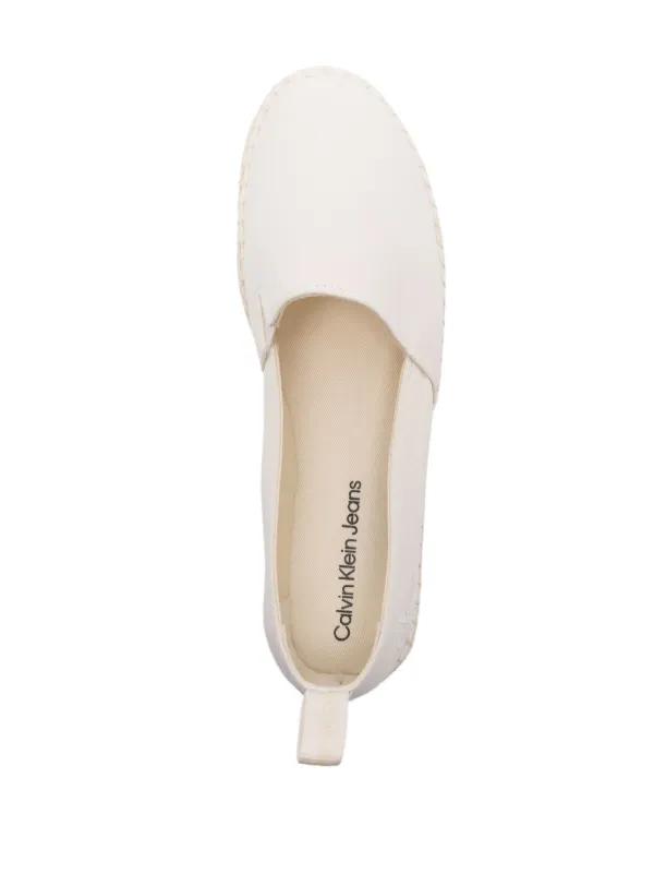 Calvin Klein Jeans 35mm logo print Flatform Espadrilles White FARFETCH ZA