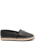 Calvin Klein logo-plaque leather espadrilles - Black