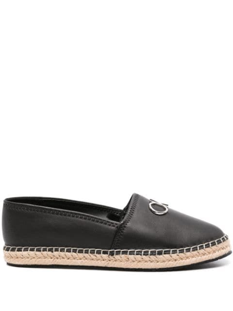 Calvin Klein Espadrille de couro com logo