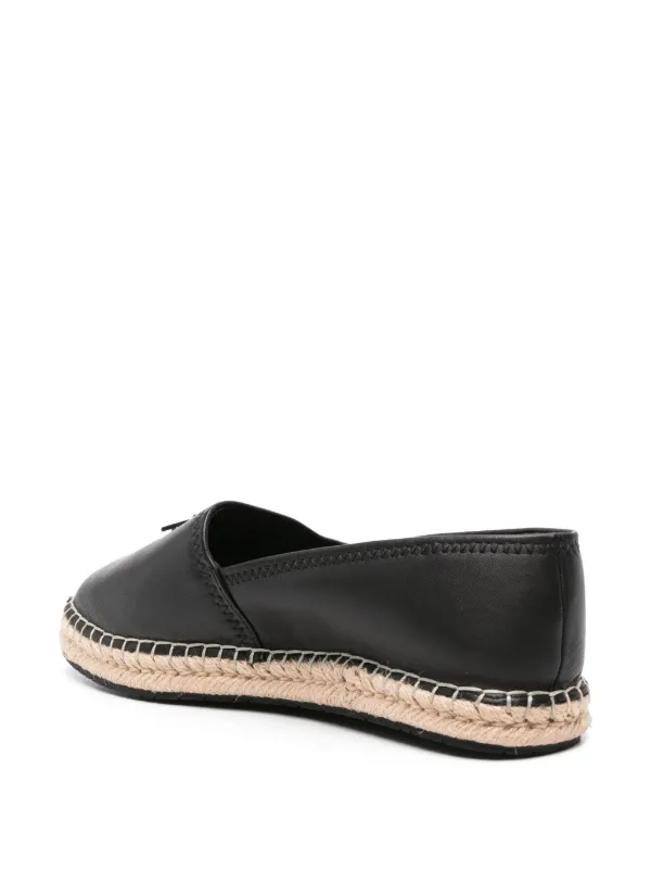 Calvin Klein logo-plaque Leather Espadrilles | Black | FARFETCH display picture 2