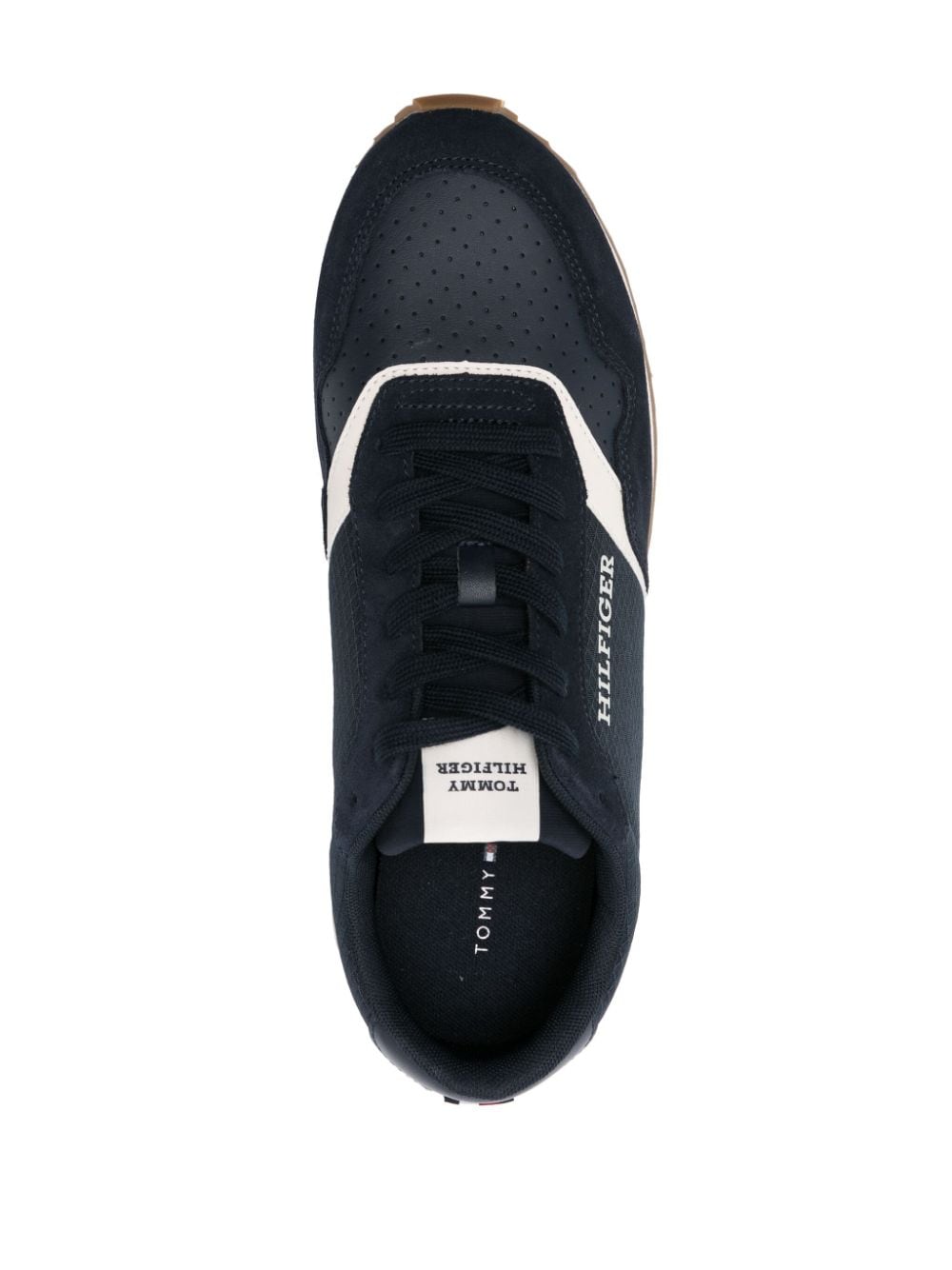 Shop Tommy Hilfiger Runner Panelled Sneakers In Blue