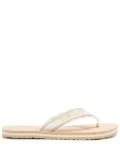 Tommy Hilfiger logo-jacquard striped flip flop - White