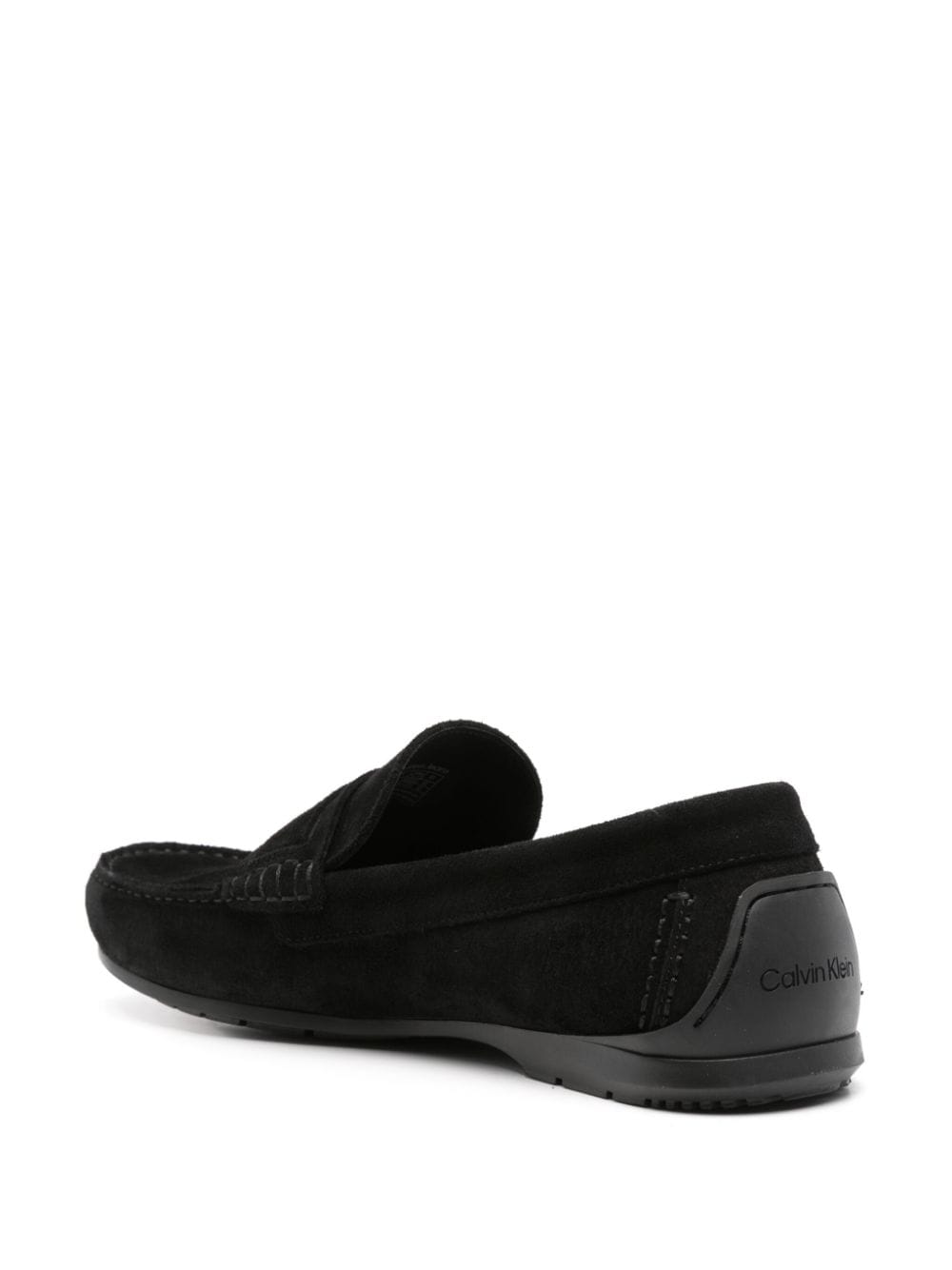 Shop Calvin Klein Driving Logo-plaque Loafers In Black