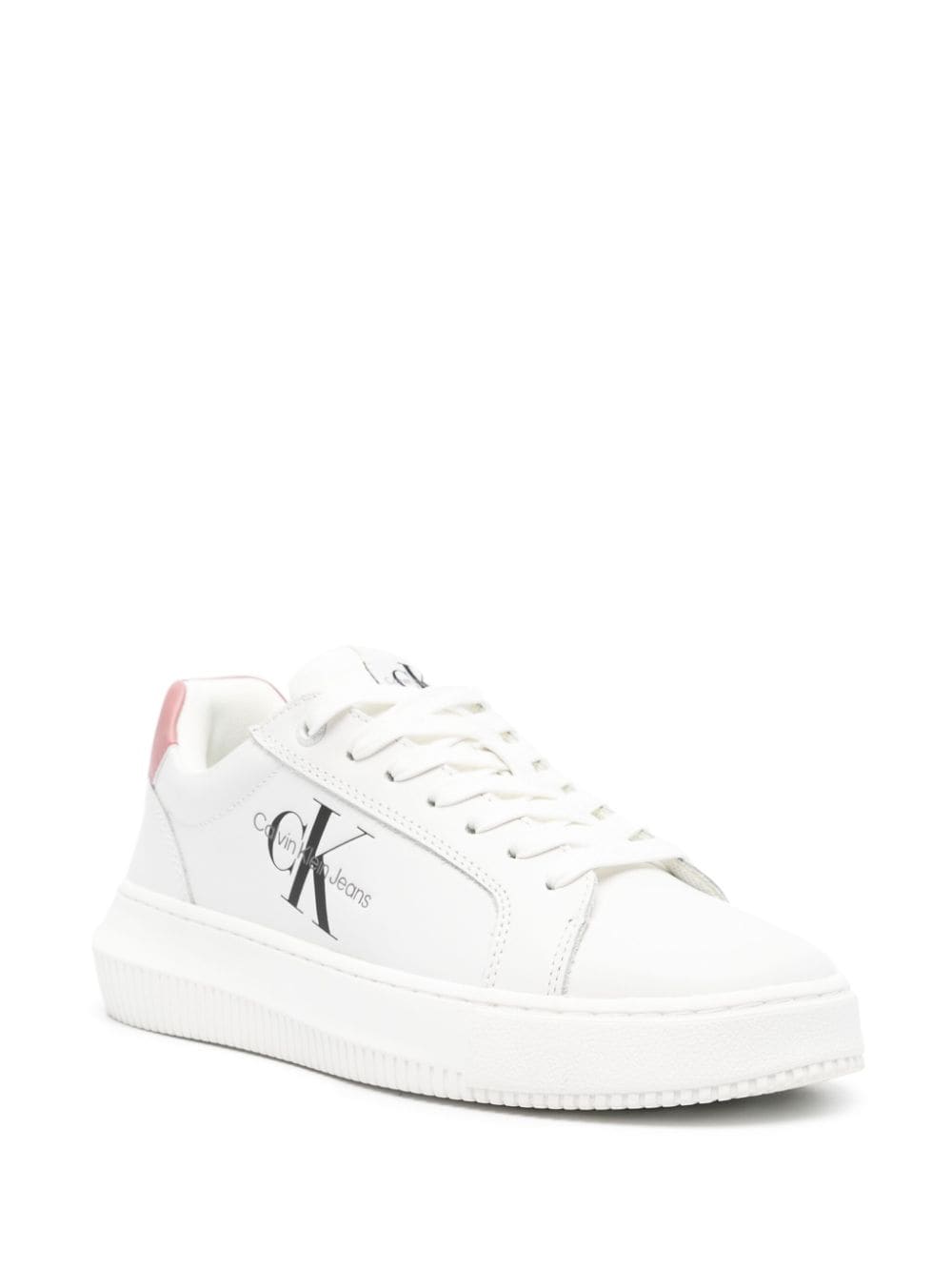 Image 2 of Calvin Klein Jeans logo-print leather sneakers