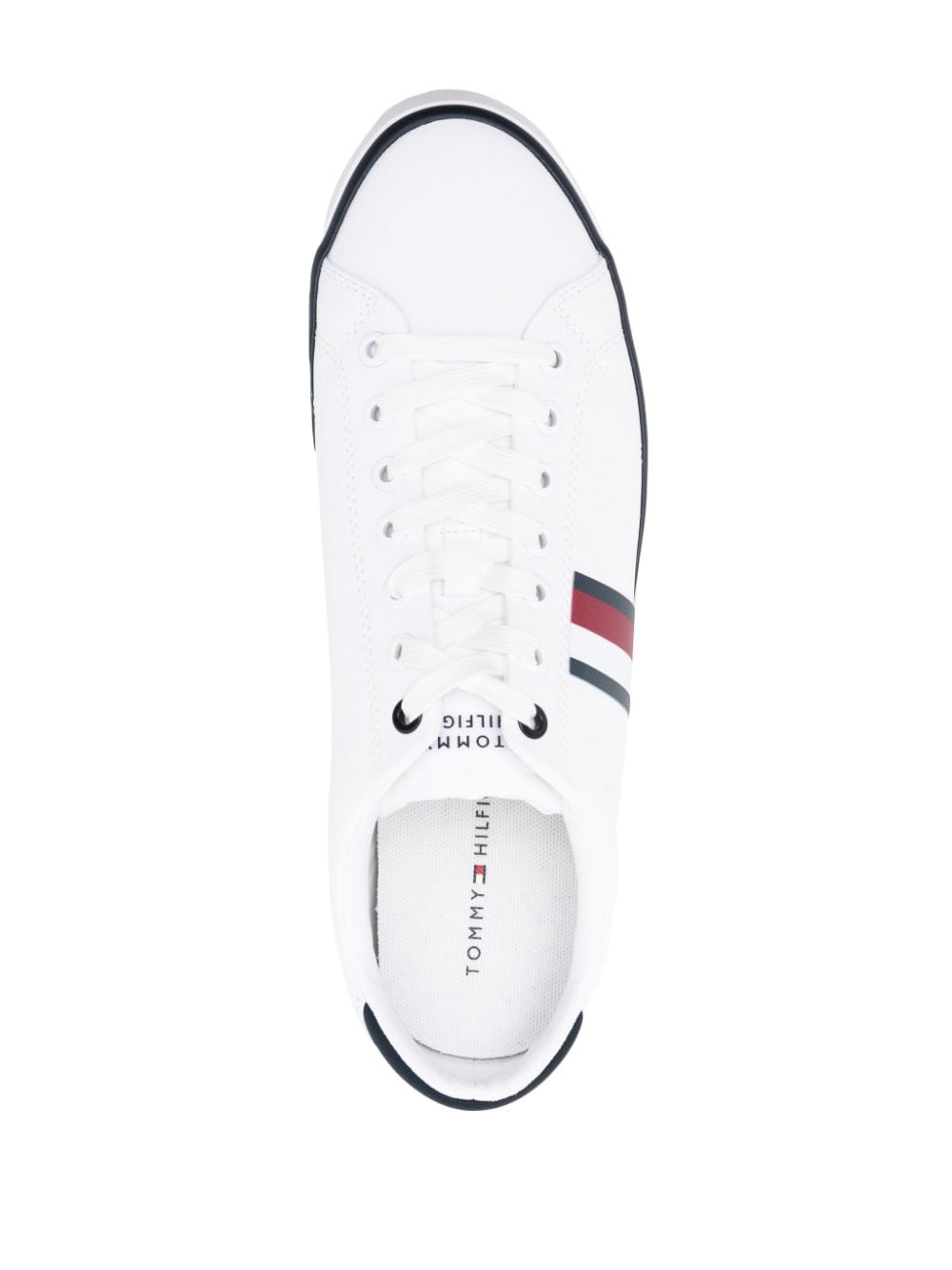 Shop Tommy Hilfiger Vulc Logo-patch Sneakers In White