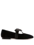 Sarah Chofakian Gris velvet ballerina shoes - Black