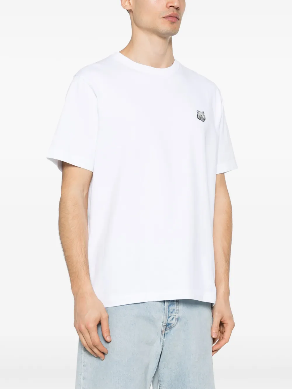 Maison Kitsuné T-shirt met vossen patroon Wit
