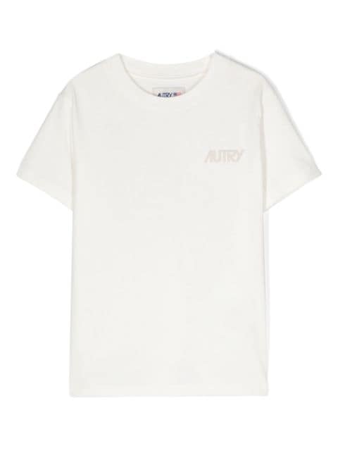 Autry Kids logo-flocked cotton T-shirt