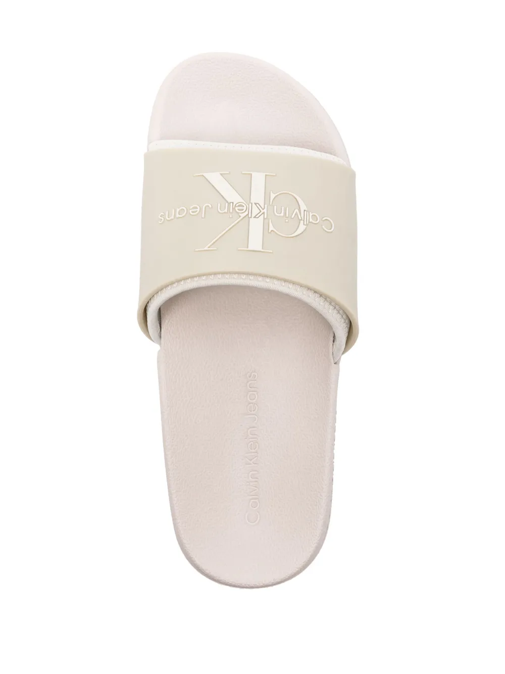 Calvin Klein Jeans logo-embossed layered slides Green
