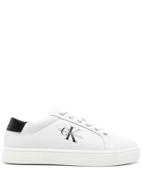 Calvin Klein Jeans logo-embossed leather sneakers