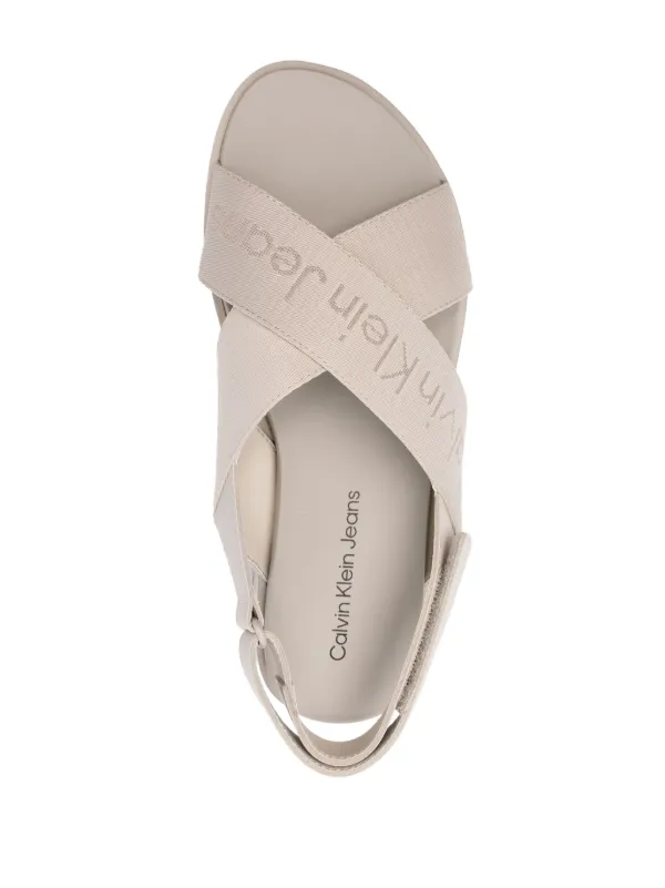 Calvin Klein Jeans 55mm Slingback Flatform Sandals Neutrals