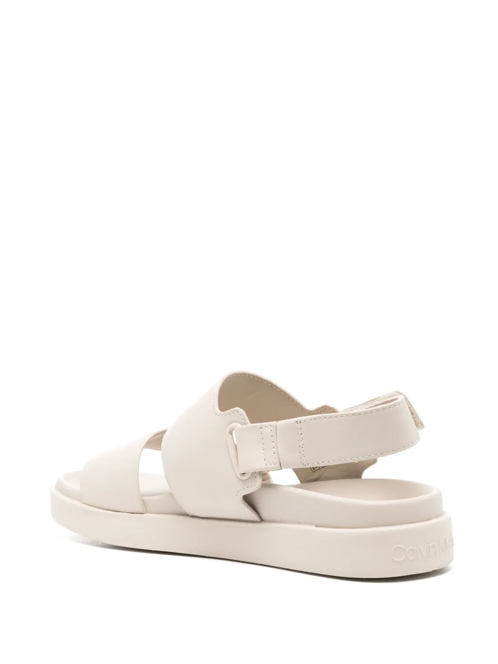 Calvin Klein slingback logo-plaque sandals Neutrals