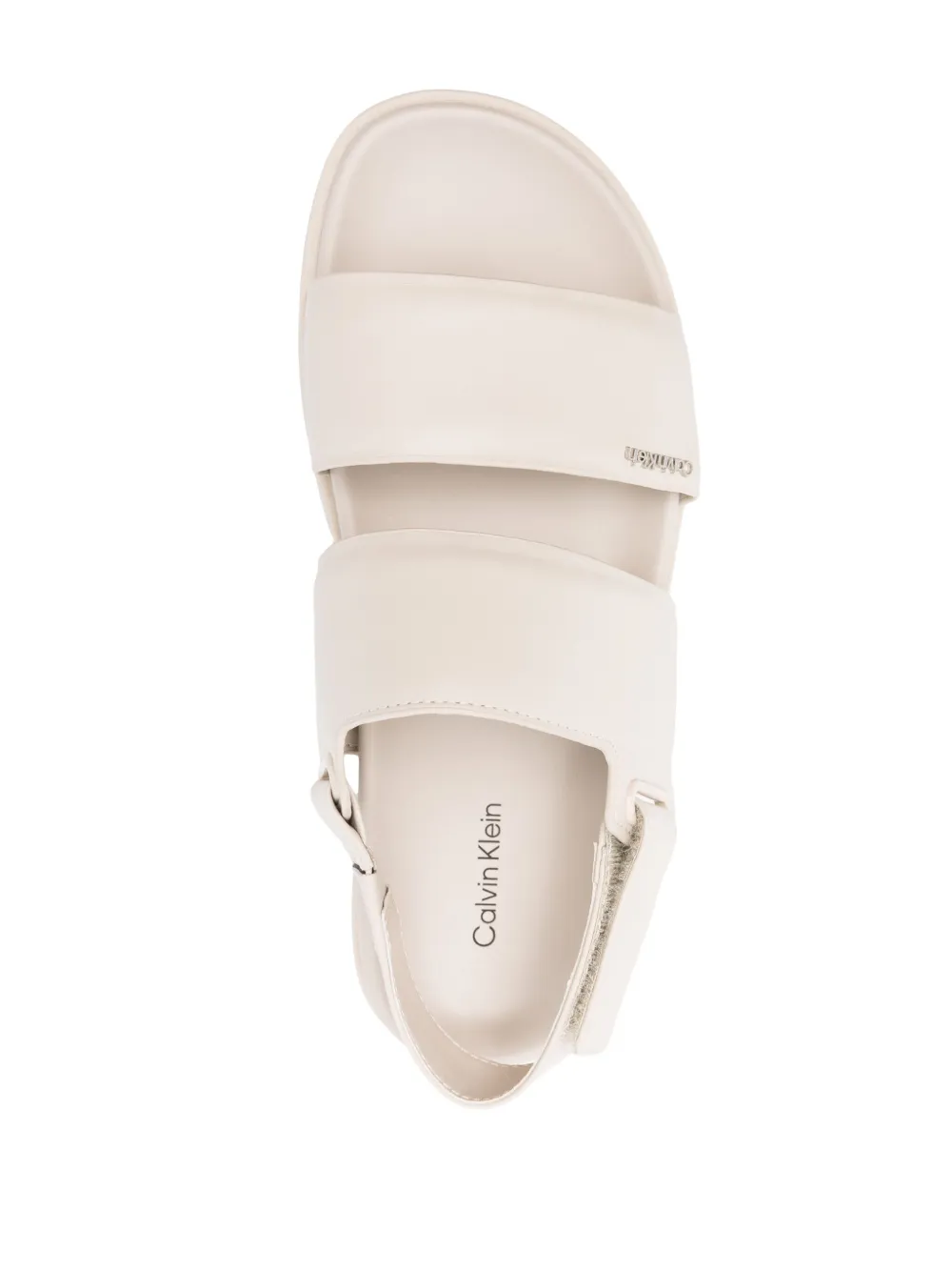 Calvin Klein slingback logo-plaque sandals Neutrals