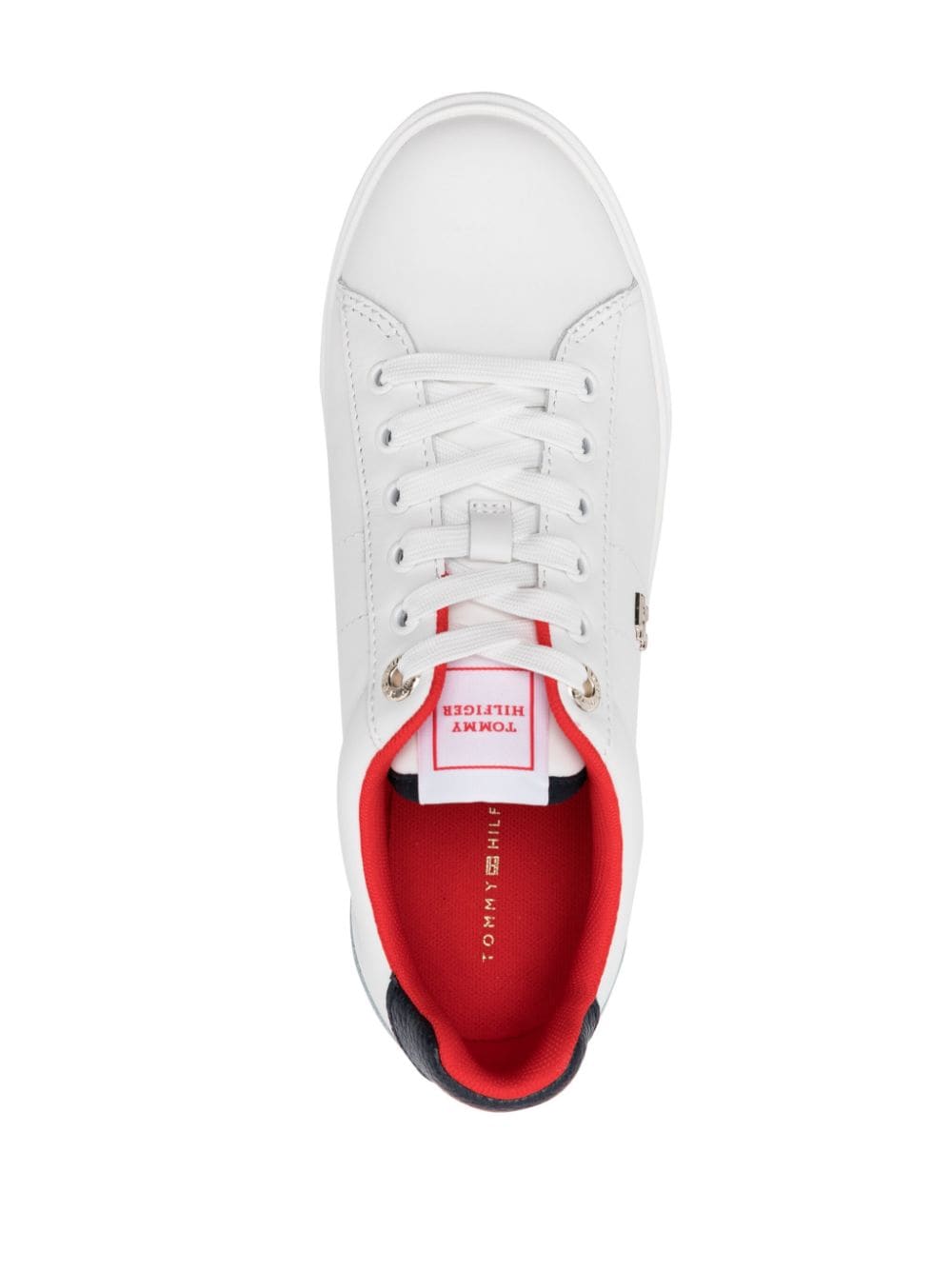 Shop Tommy Hilfiger Essential Elevated Leather Sneakers In White