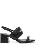 Calvin Klein 55mm logo-plaque leather sandals - Black