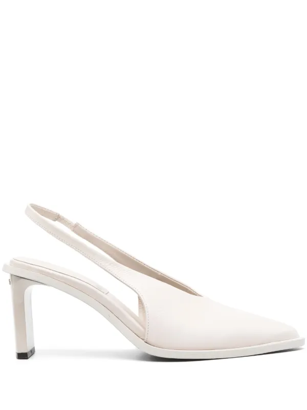 Calvin Klein 70mm Slingback Leather Pumps Neutrals FARFETCH ZA