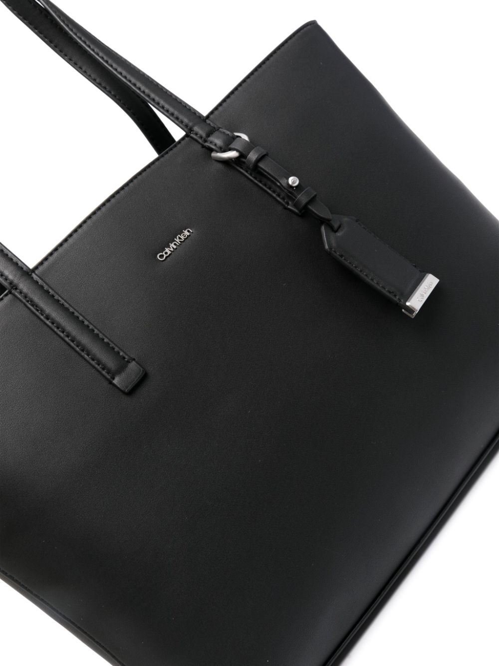 Shop Calvin Klein Logo-lettering Tote Bag In 黑色