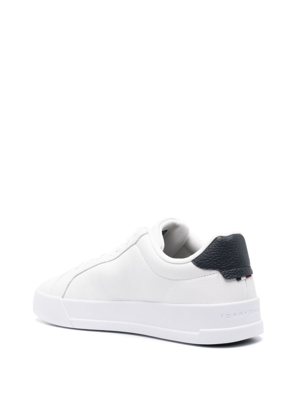 Shop Tommy Hilfiger Court Leather Sneakers In White