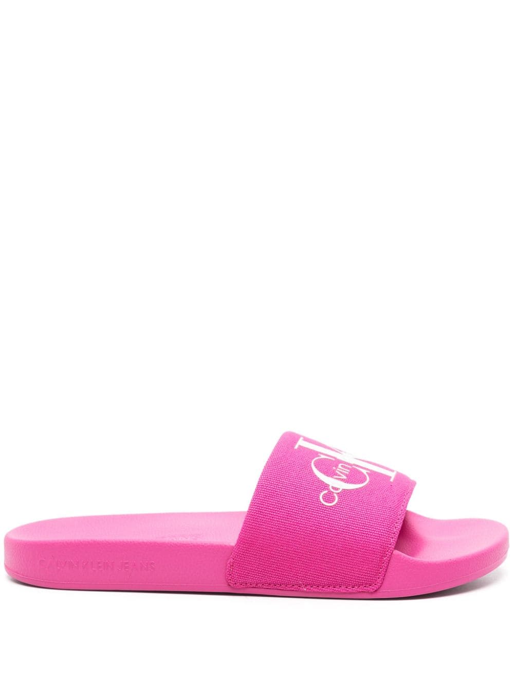 Calvin Klein Jeans logo-print flat slides Roze