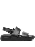 Calvin Klein logo-lettering leather sandals - Black