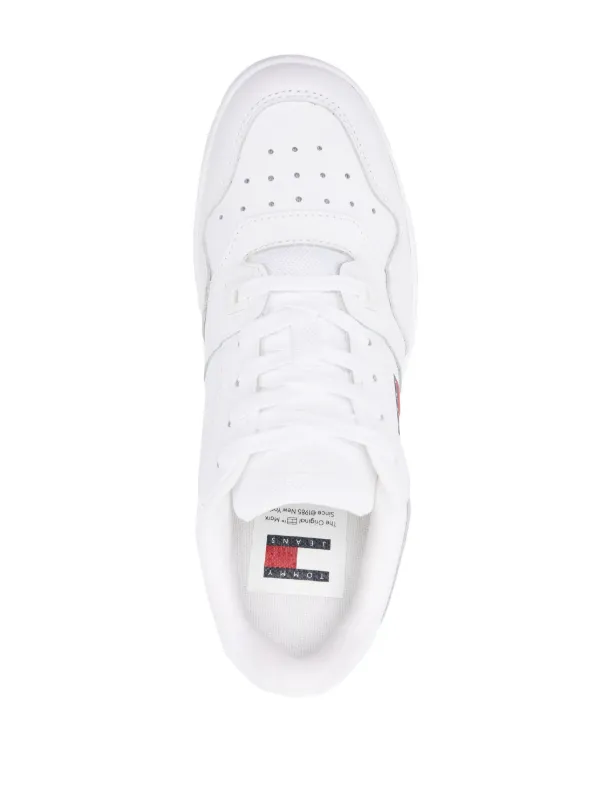 【 】Jeans retro basket レザー スニーカー ♪ Tommy Jeans Retro Basket レザースニーカー | ホワイト