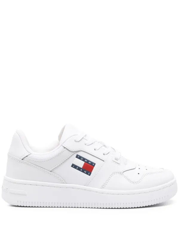 【 】Jeans retro basket レザー スニーカー ♪ Tommy Jeans Retro Basket レザースニーカー | ホワイト