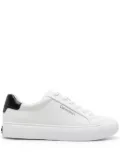 Calvin Klein logo-debossed leather sneakers - White