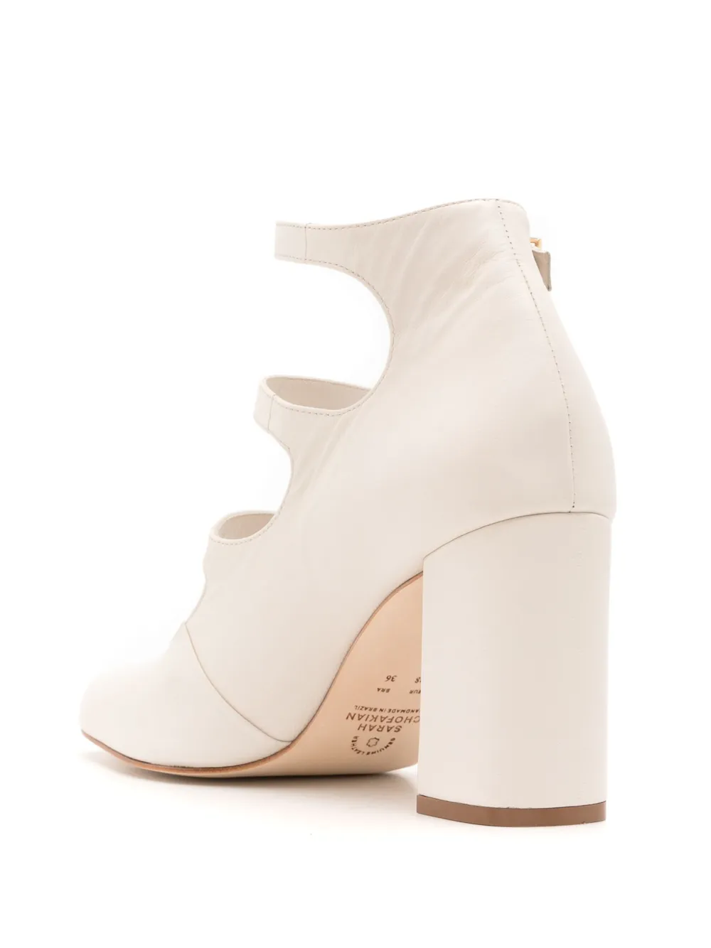 Sarah Chofakian Morris 80mm leren pumps Wit