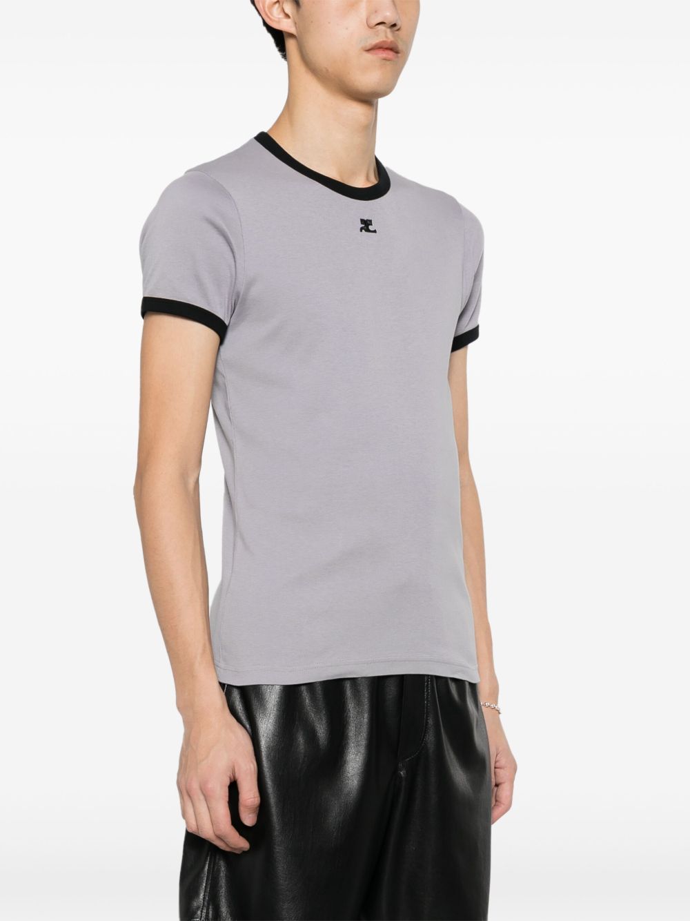 Courrèges Bumpy Contrast Cotton T Shirt Farfetch