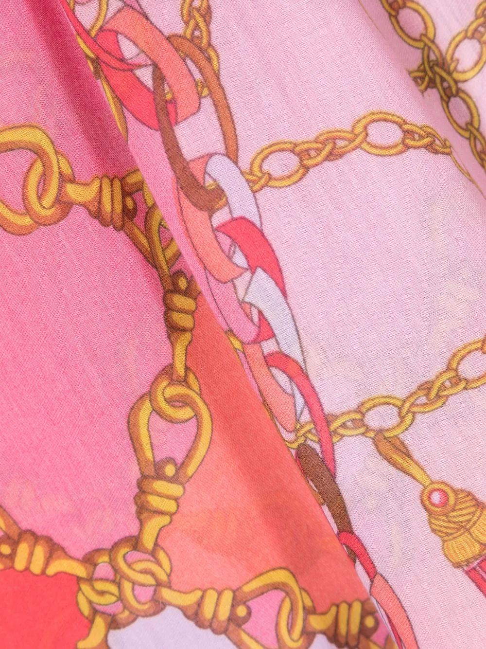 Liu •jo Chain-print Semi-sheer Scarf In Red