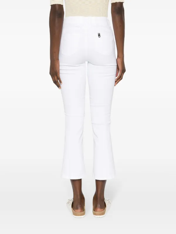 Liu Jo Cropped Flared White Jeans LIU JO Mid-rise Bootcut Jeans White  FARFETCH