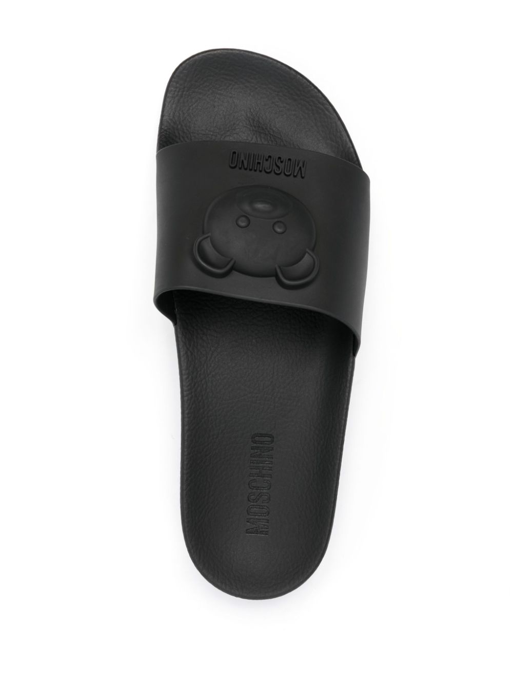 Shop Moschino Teddy Bear-motif Slides In Black