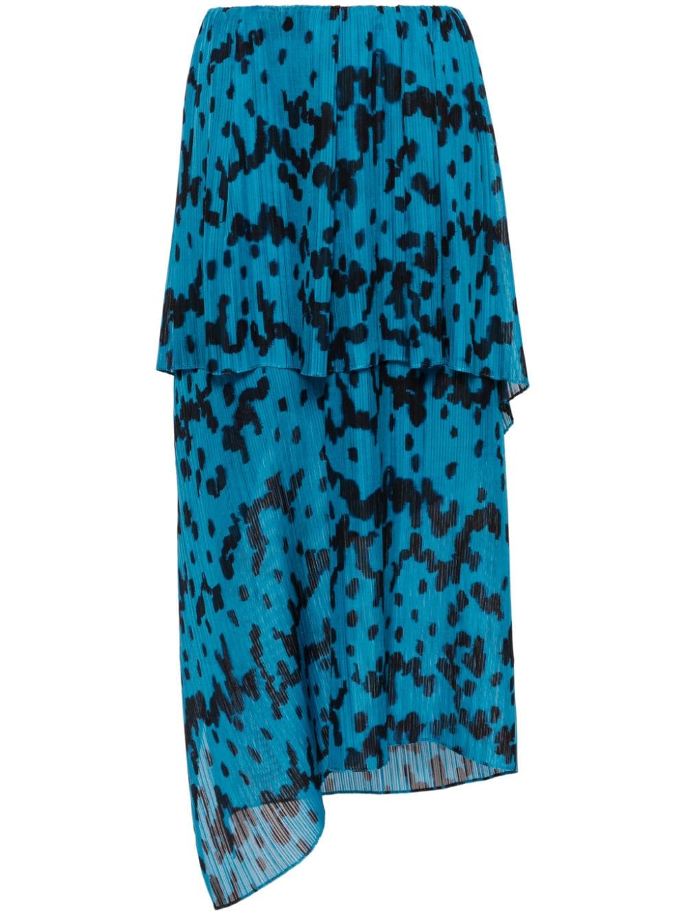 Christian Wijnants Sefu Asymmetric Midi Skirt In Blue