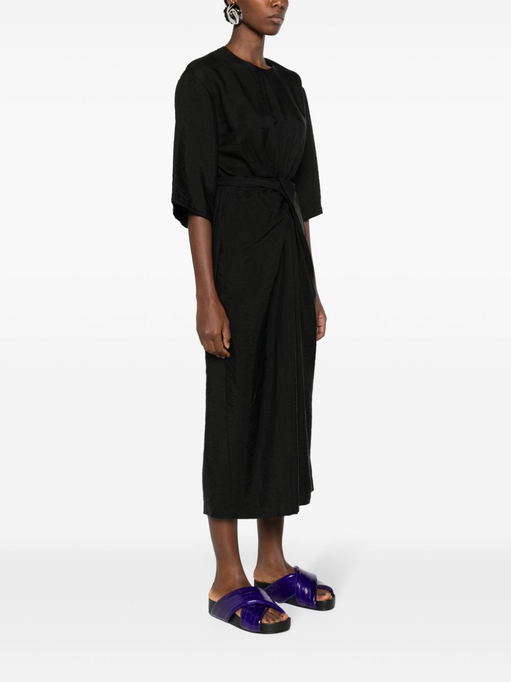 Christian Wijnants Midi-jurk met geknoopt detail Zwart