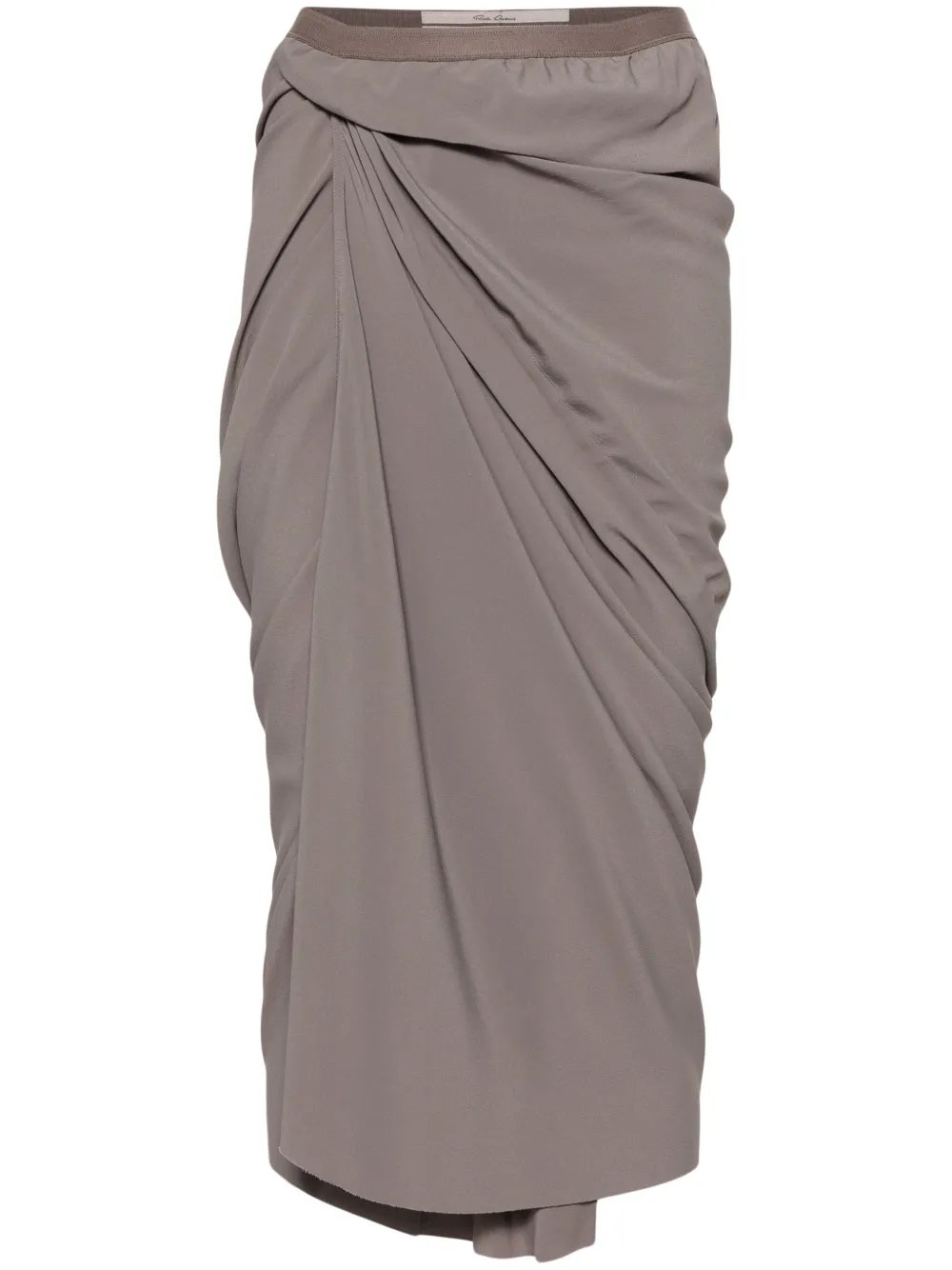 Shop Rick Owens Wrap Midi Skirt In Grey