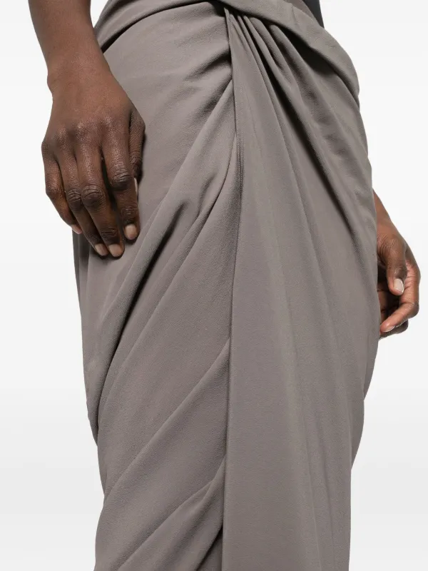 Rick Owens Midi-wikkelrok Grijs FARFETCH NL