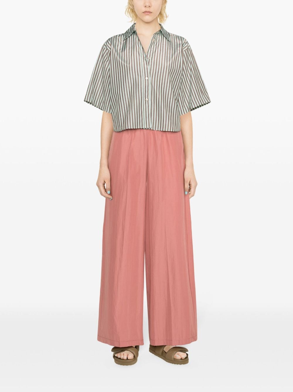 Forte Forte high-waisted taffeta palazzo pants - Roze