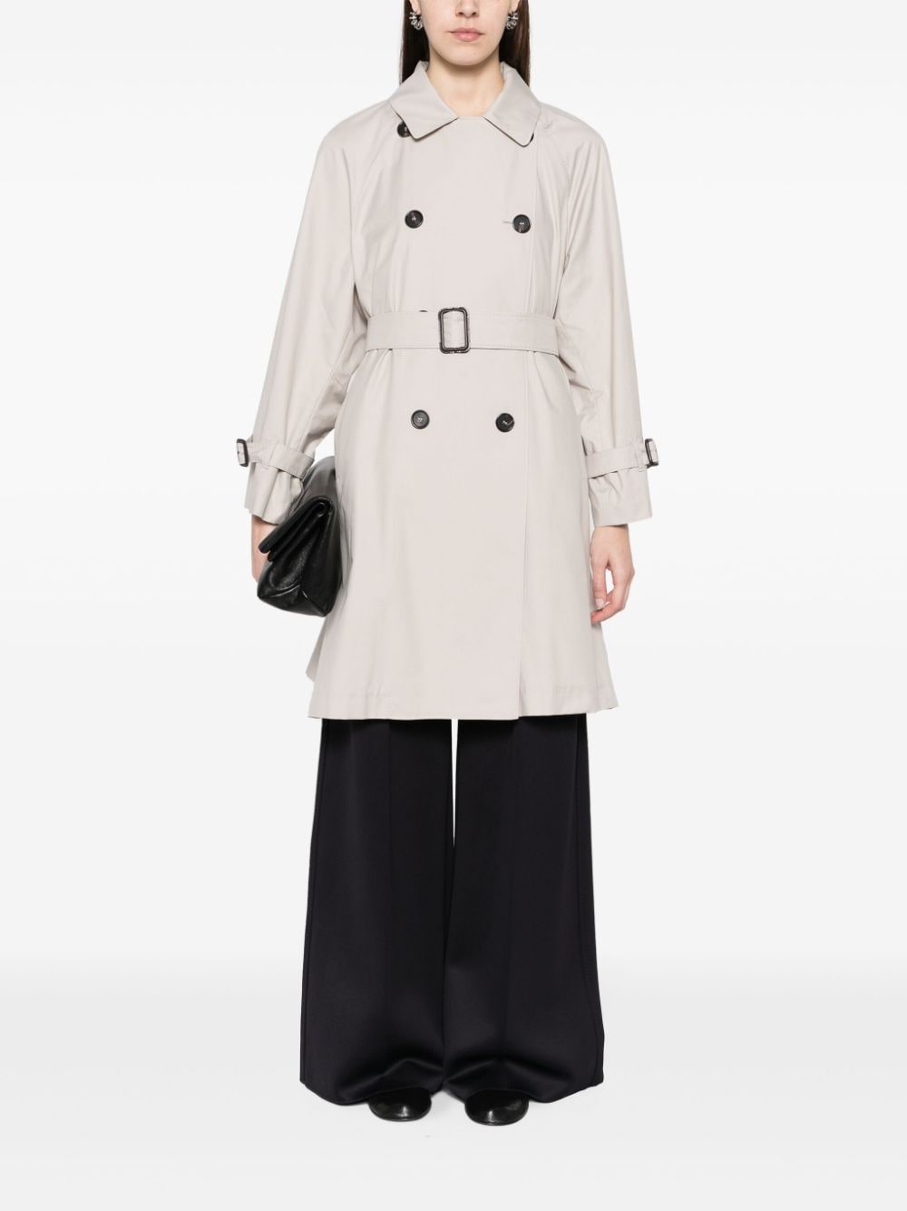 Shop Max Mara Double-breasted Trench Coat In Neutrals