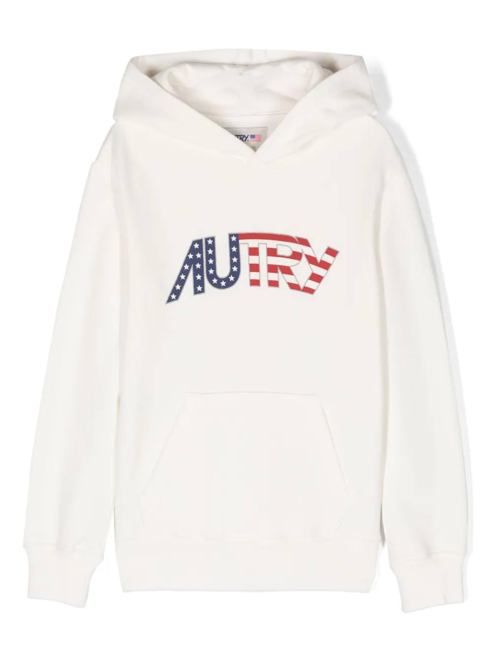 Autry White Hoodie For Kids With Logo In Neutrals