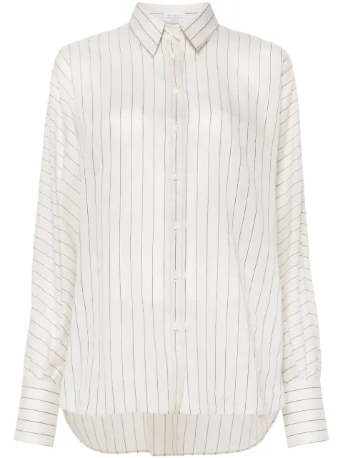 Brunello Cucinelli lurex-detailed striped shirt