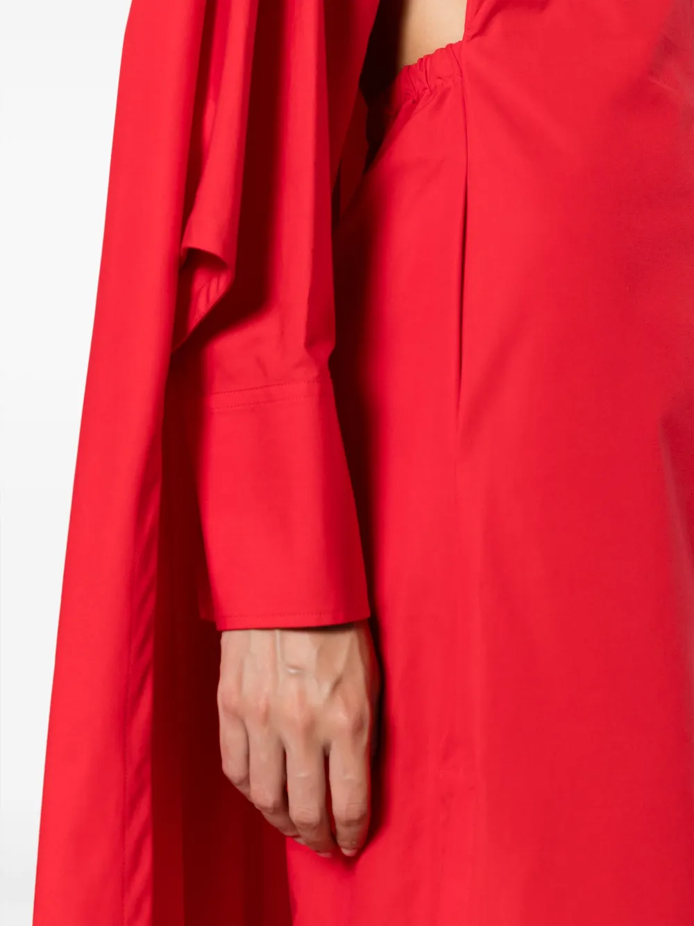 VALENTINO CAPE-DETAIL COTTON MAXI DRESS