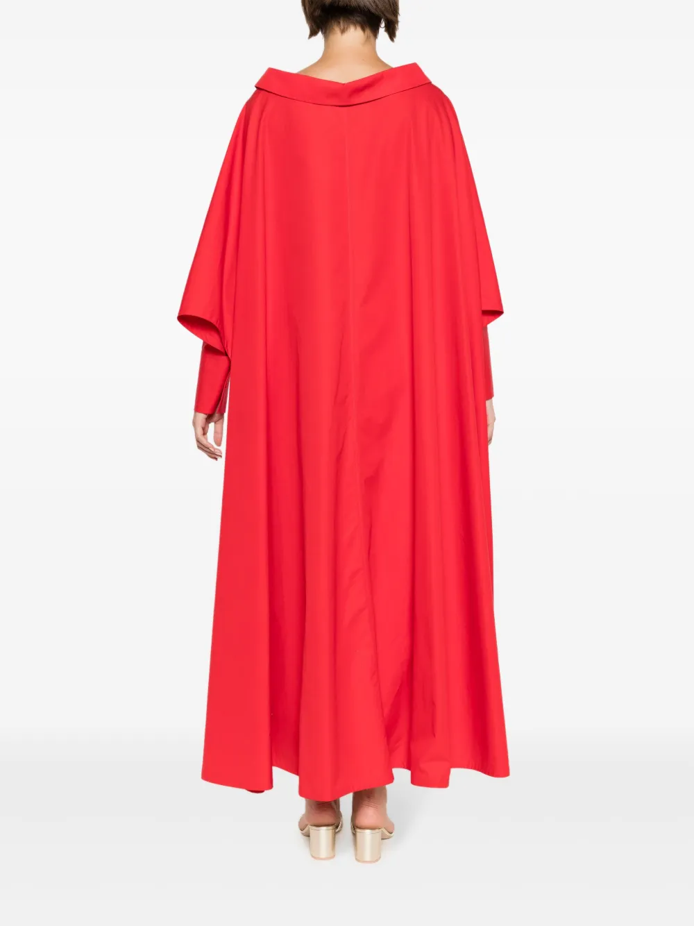 VALENTINO CAPE-DETAIL COTTON MAXI DRESS
