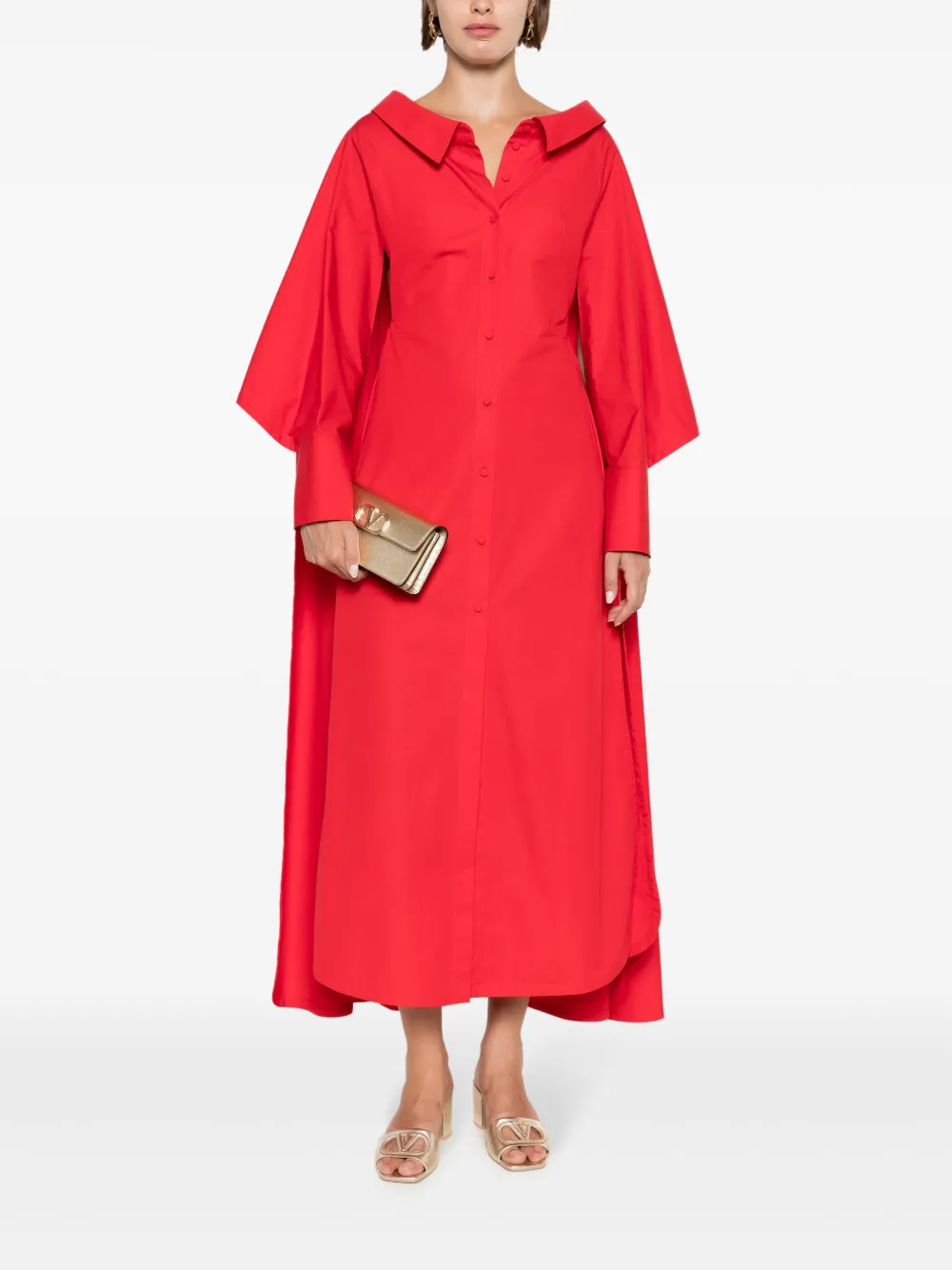 Valentino Garavani Maxi-jurk met cape detail - Rood