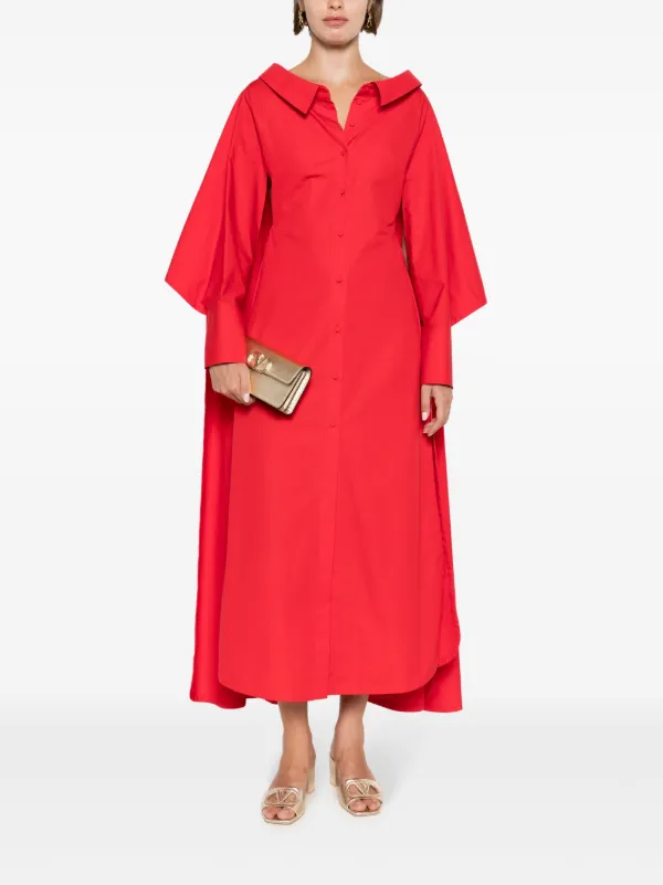 red valentino cotton dress RED VALENTINO COTTON DRESS WITH FLORAL CUT-OUT EMBROIDERY